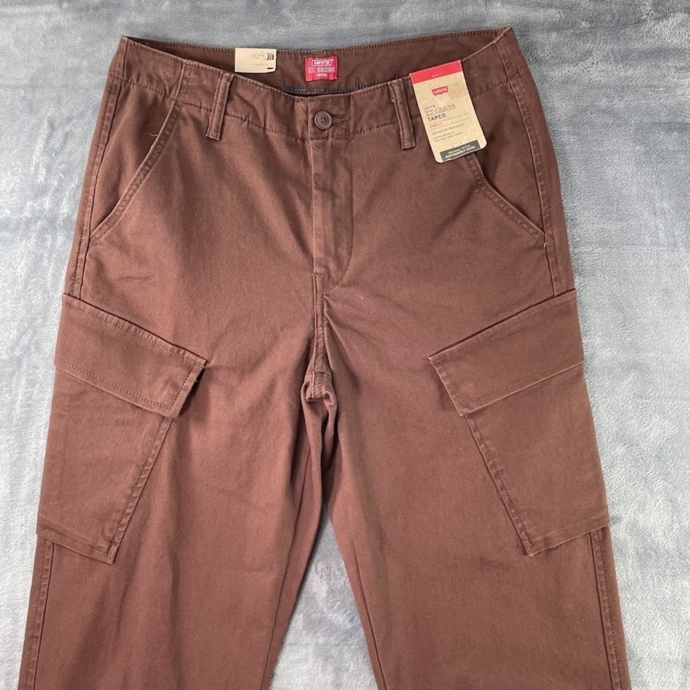 Levi's XX Cargo Pockets Relaxed Tapered Pants 30X32 Men's Brown Stretch Cotton - Picture 4 of 8